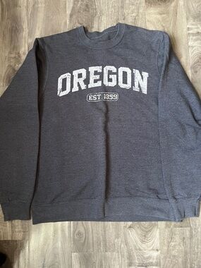Oregon Graphic Crewneck Sweater - Dark Charcoal